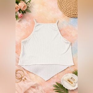 Women's White Sleeveless Top